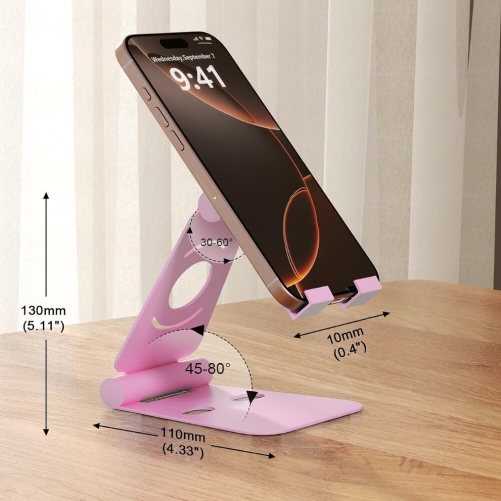 🎀 Dual Folding Cell Phone Stand Fully Adjustable Foldable Phone Holder NEW